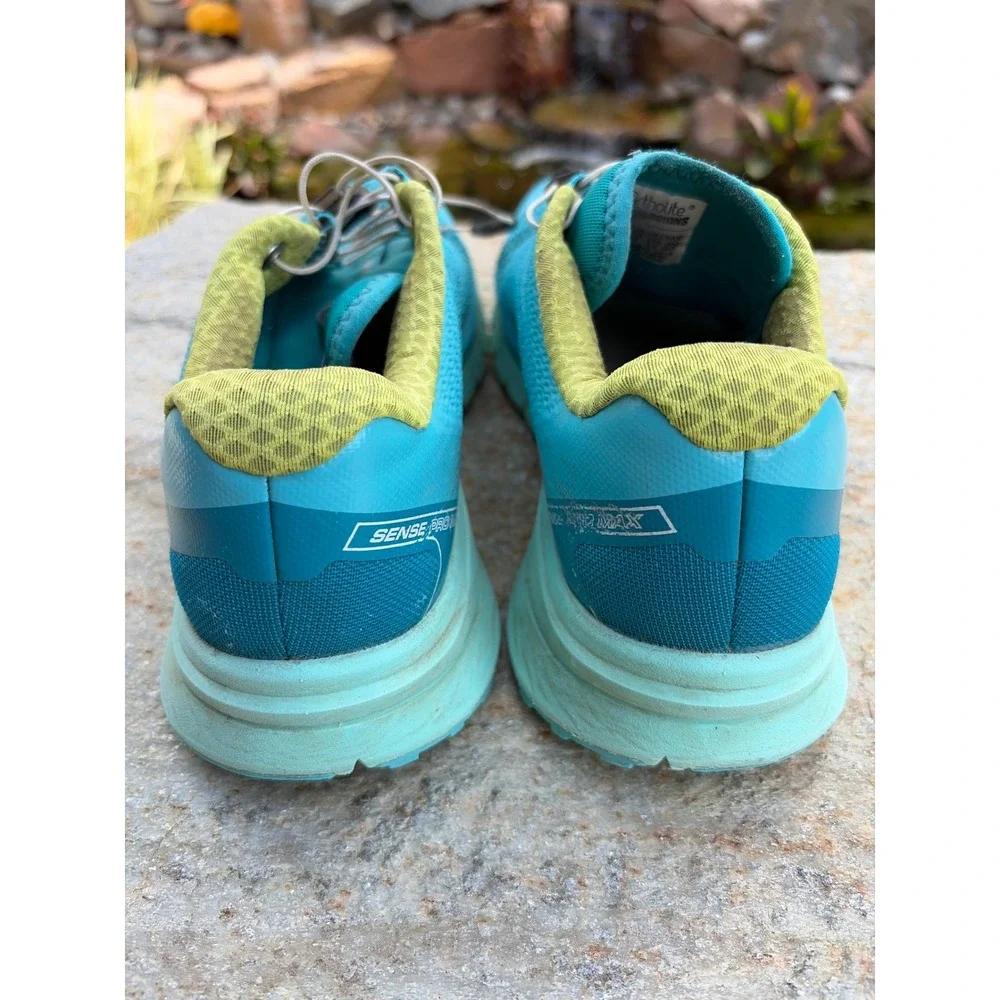 Salomon Sense Pro Max Womens Trail Running Shoes Blue Lime Green 400701 Size 6.5